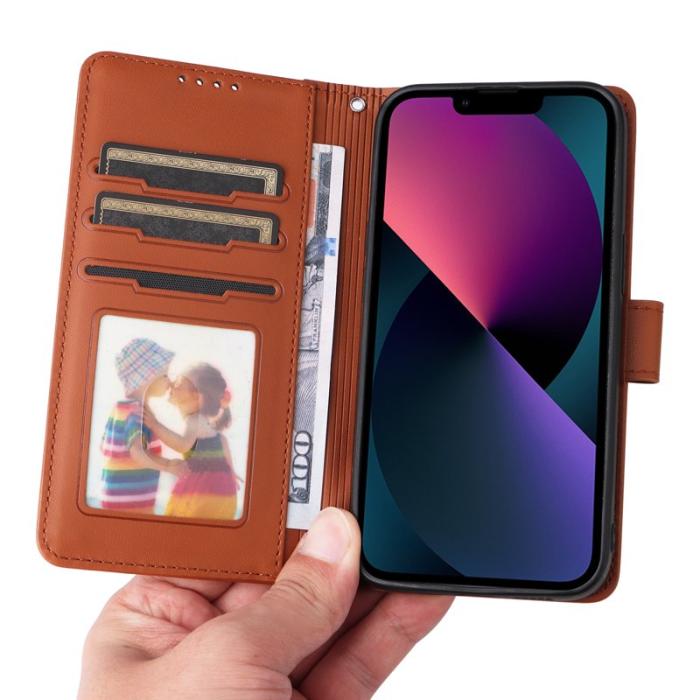 BETOPNICE - BETOPNICE iPhone 13 Fodral Magnetiskt Avtagbart PU Läder - Brun