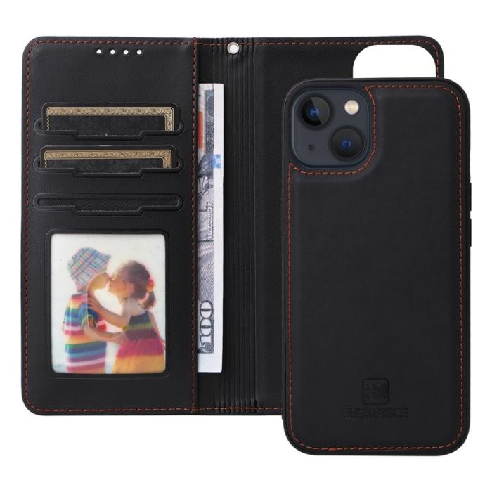 BETOPNICE - BETOPNICE iPhone 13 Fodral Magnetiskt Detachable PU Läder - Svart
