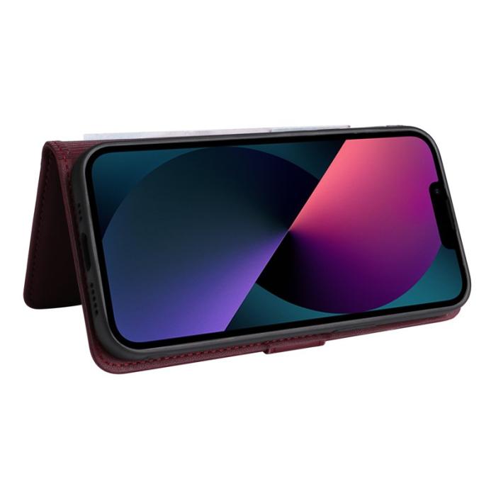 BETOPNICE - BETOPNICE iPhone 13 Fodral Magnetiskt Detachable PU Läder - Vinröd