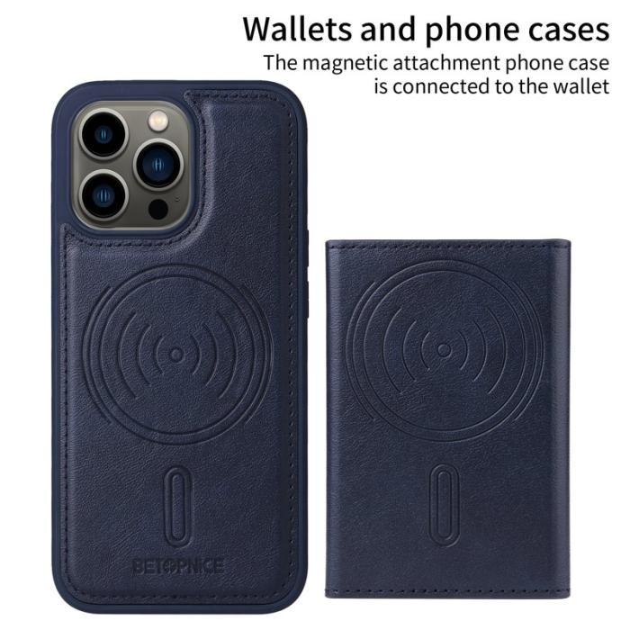 BETOPNICE - BETOPNICE iPhone 13 Pro Fodral Äkta läder - Blå