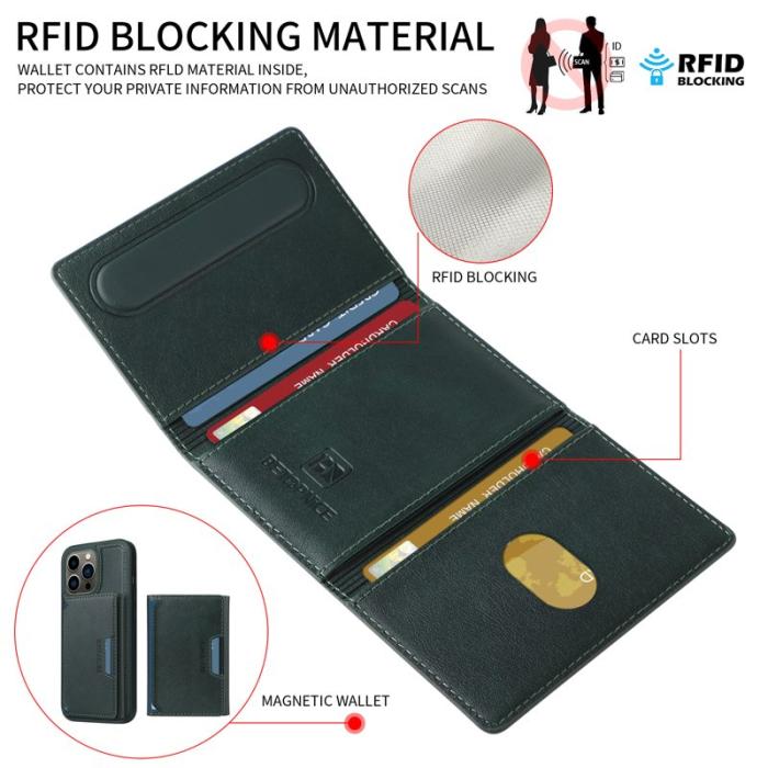 BETOPNICE - BETOPNICE iPhone 13 Pro Fodral Äkta läder - Grön