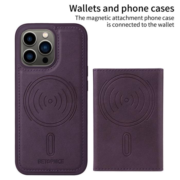 BETOPNICE - BETOPNICE iPhone 13 Pro Fodral Äkta läder - Lila