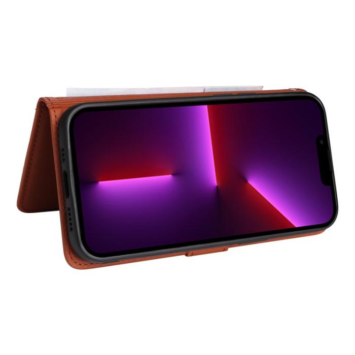 BETOPNICE - BETOPNICE iPhone 13 Pro Fodral - Avtagbart PU Läder - Brun