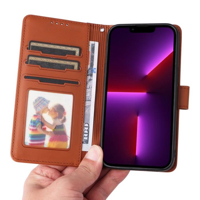 BETOPNICE - BETOPNICE iPhone 13 Pro Fodral - Avtagbart PU Läder - Brun