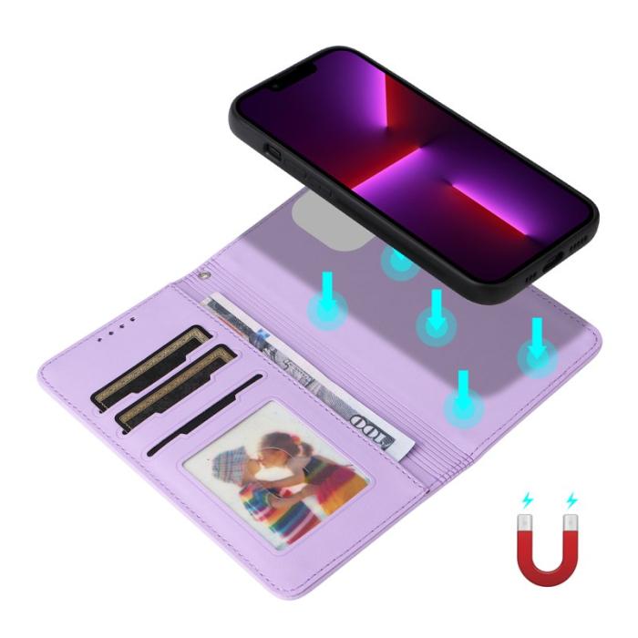 BETOPNICE - BETOPNICE iPhone 13 Pro Fodral Detachable PU Läder - Lila