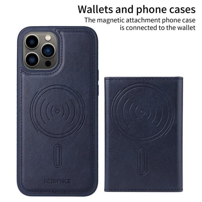 BETOPNICE - BETOPNICE iPhone 13 Pro Max Fodral Äkta läder - Blå