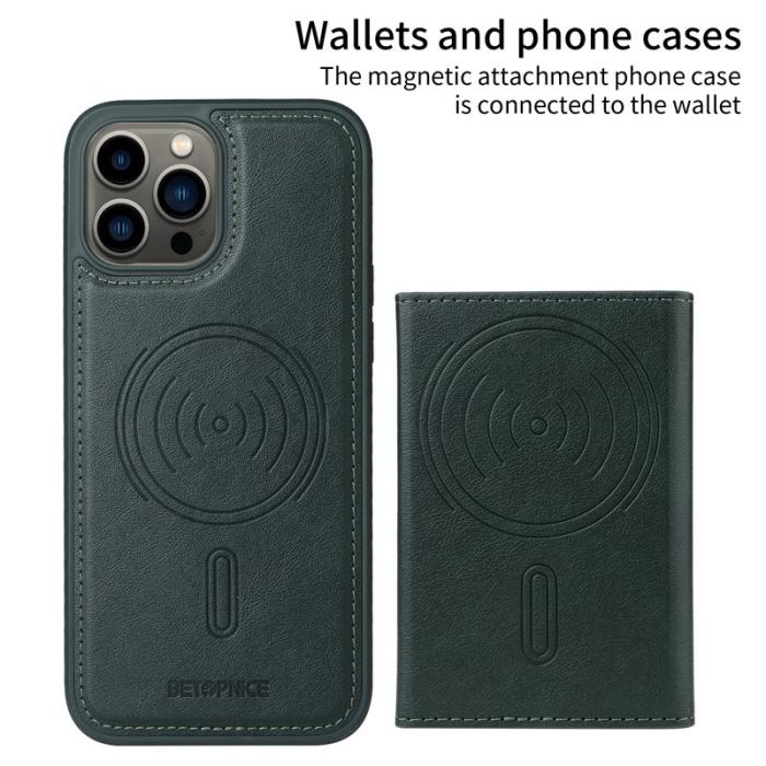 BETOPNICE - BETOPNICE iPhone 13 Pro Max Fodral Äkta läder - Grön
