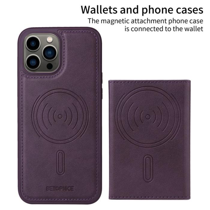 BETOPNICE - BETOPNICE iPhone 13 Pro Max Fodral Äkta läder - Lila