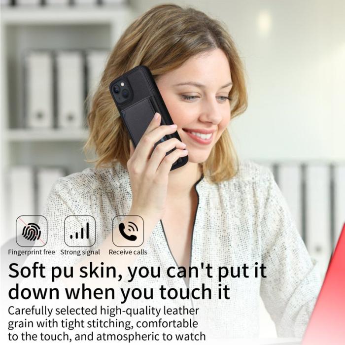 BETOPNICE - BETOPNICE iPhone 14 / 13 Fodral Äkta läder - Svart