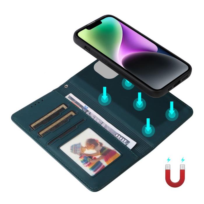 BETOPNICE - BETOPNICE iPhone 14 Fodral Magnetiskt Detachable PU Läder - Blå