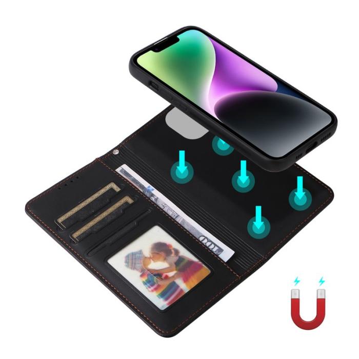 BETOPNICE - BETOPNICE iPhone 14 Fodral Magnetiskt Detachable PU Läder - Svart