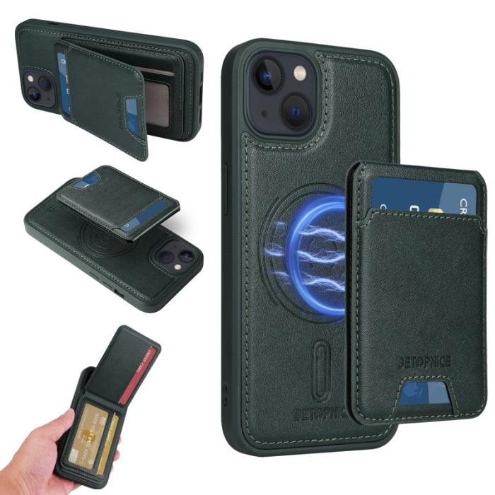 BETOPNICE - BETOPNICE iPhone 14 / iPhone 13 Fodral Äkta läder - Grön