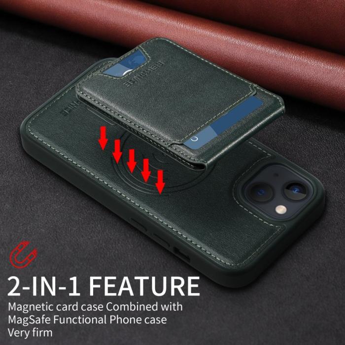 BETOPNICE - BETOPNICE iPhone 14 / iPhone 13 Fodral Äkta läder - Grön