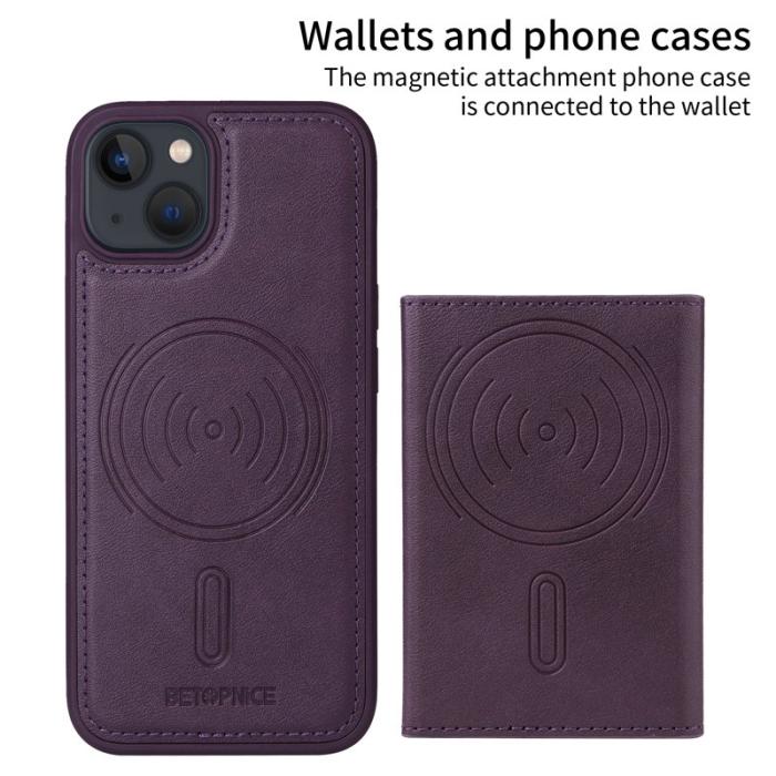 BETOPNICE - BETOPNICE iPhone 14 / iPhone 13 Fodral Äkta läder - Lila