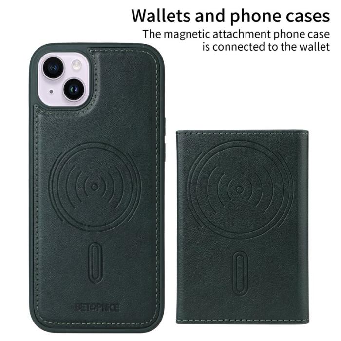 BETOPNICE - BETOPNICE iPhone 14 Plus Fodral Äkta läder - Grön