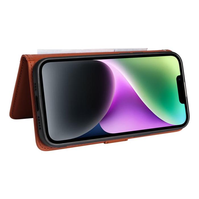 BETOPNICE - BETOPNICE iPhone 14 Plus Fodral - Avtagbart PU Läder - Brun