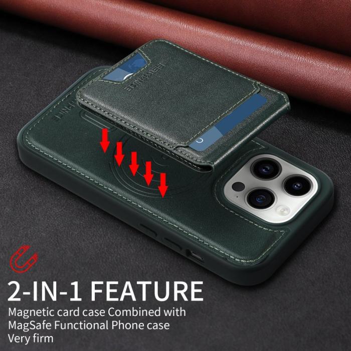 BETOPNICE - BETOPNICE iPhone 14 Pro Fodral Äkta läder - Grön