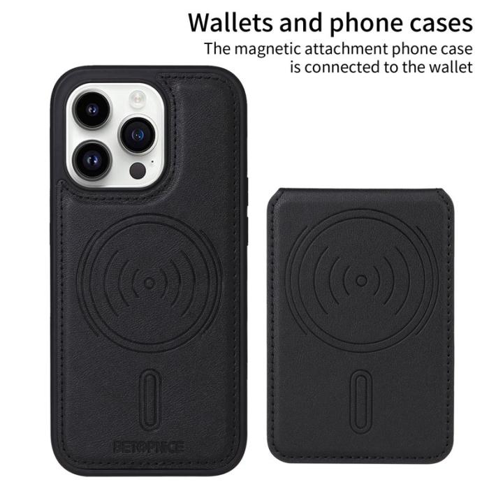 BETOPNICE - BETOPNICE iPhone 14 Pro Fodral Äkta läder - Svart