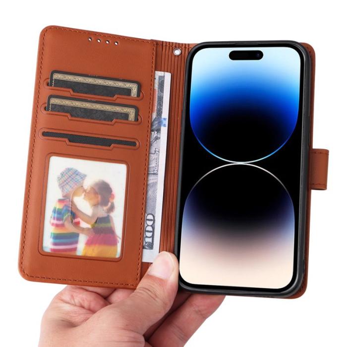 BETOPNICE - BETOPNICE iPhone 14 Pro Fodral Magnetiskt PU Läder - Brun