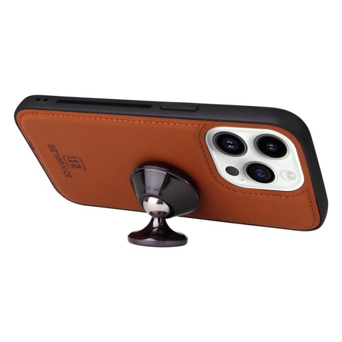 BETOPNICE - BETOPNICE iPhone 14 Pro Fodral Magnetiskt PU Läder - Brun