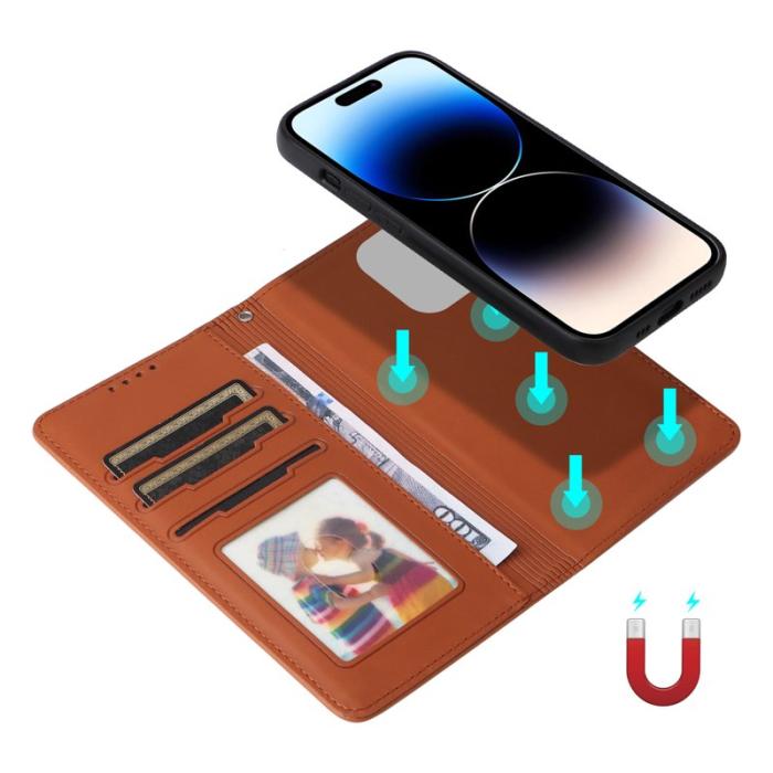 BETOPNICE - BETOPNICE iPhone 14 Pro Max Fodral Äkta läder - Brun