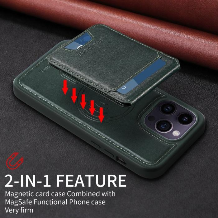 BETOPNICE - BETOPNICE iPhone 14 Pro Max Fodral Äkta läder - Grön