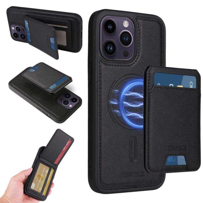 BETOPNICE - BETOPNICE iPhone 14 Pro Max Fodral Äkta läder - Svart