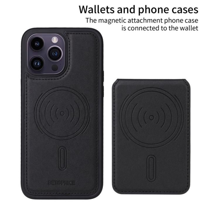 BETOPNICE - BETOPNICE iPhone 14 Pro Max Fodral Äkta läder - Svart