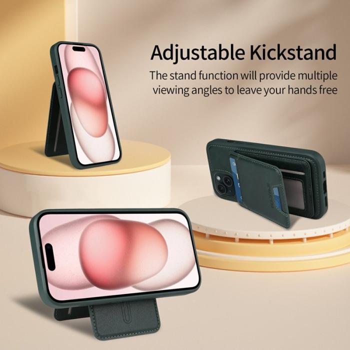 BETOPNICE - BETOPNICE iPhone 15 Fodral Äkta läder - Grön