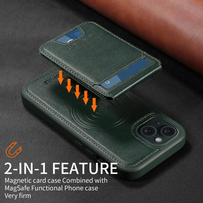 BETOPNICE - BETOPNICE iPhone 15 Fodral Äkta läder - Grön