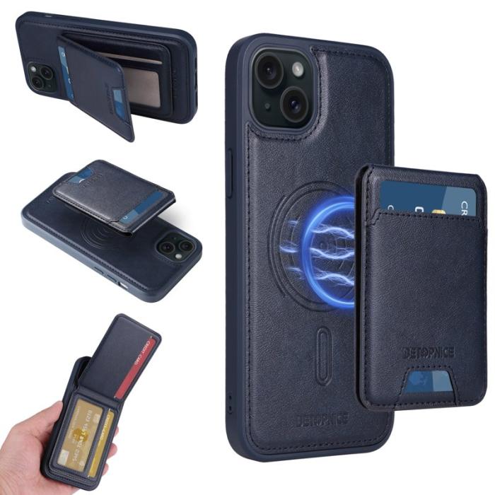 BETOPNICE - BETOPNICE iPhone 15 Plus Fodral Äkta läder - Blå