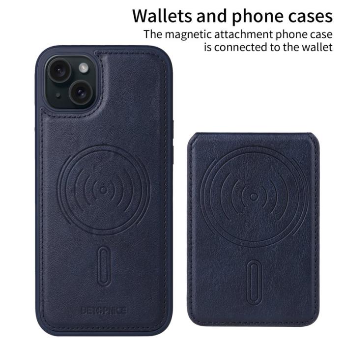 BETOPNICE - BETOPNICE iPhone 15 Plus Fodral Äkta läder - Blå