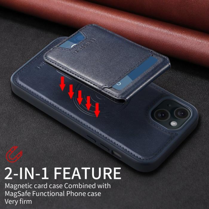 BETOPNICE - BETOPNICE iPhone 15 Plus Fodral Äkta läder - Blå