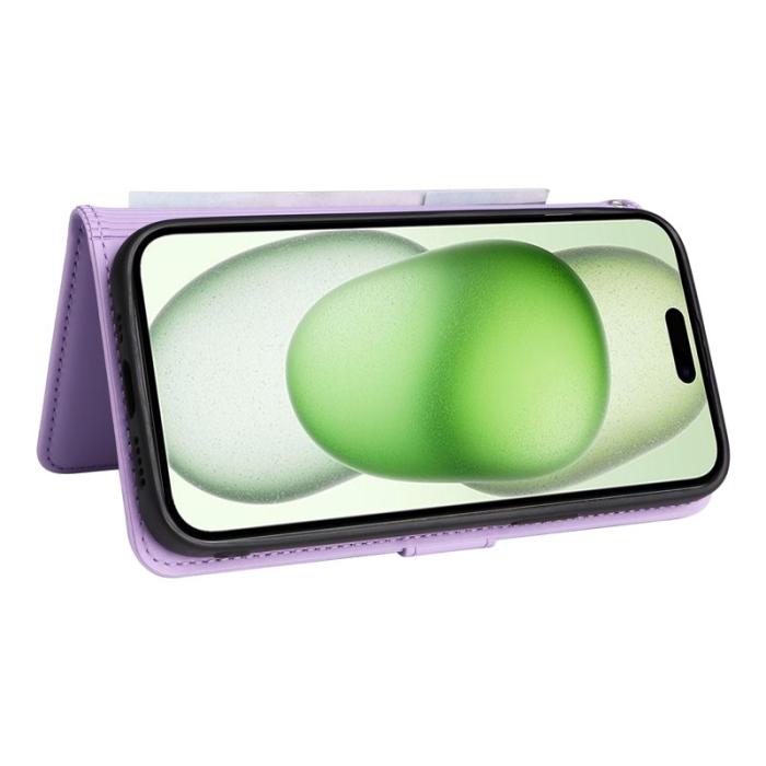 BETOPNICE - BETOPNICE iPhone 15 Plus Fodral - Avtagbart PU Läder - Lila