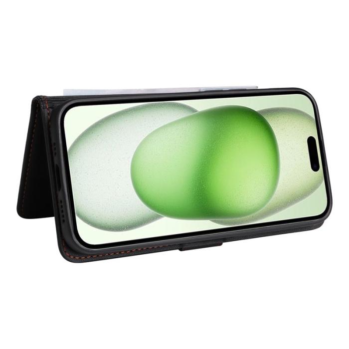BETOPNICE - BETOPNICE iPhone 15 Plus Fodral - Avtagbart PU Läder - Svart