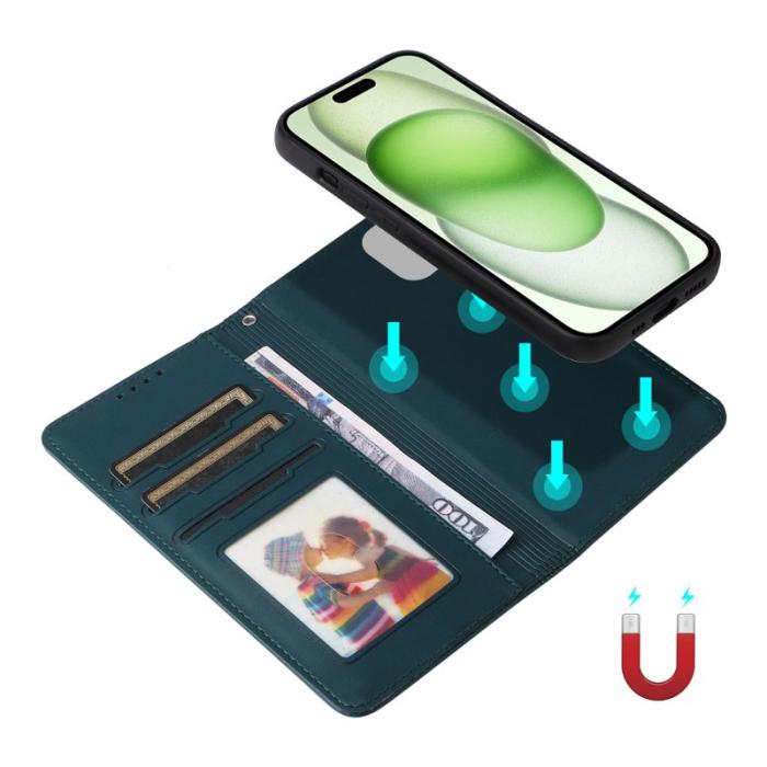 BETOPNICE - BETOPNICE iPhone 15 Plus Fodral - Detachable PU Leather - Blå