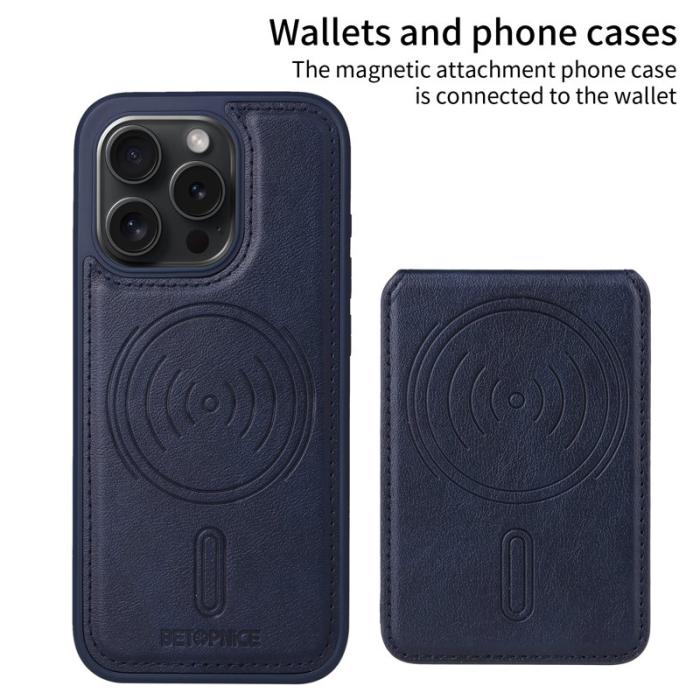 BETOPNICE - BETOPNICE iPhone 15 Pro Fodral Äkta läder - Blå