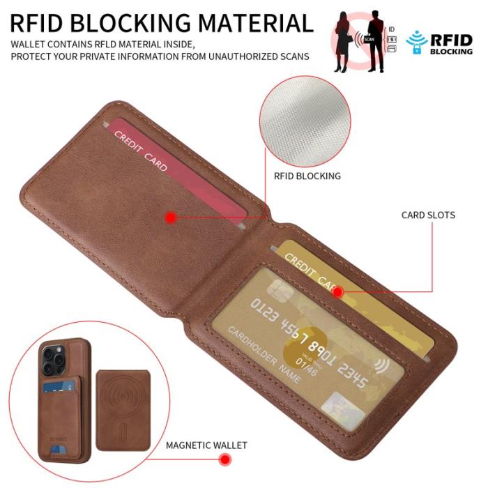 BETOPNICE - BETOPNICE iPhone 15 Pro Fodral Äkta läder - Brun