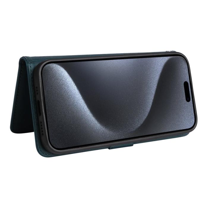 BETOPNICE - BETOPNICE iPhone 15 Pro Fodral - Avtagbart PU Läder - Blå