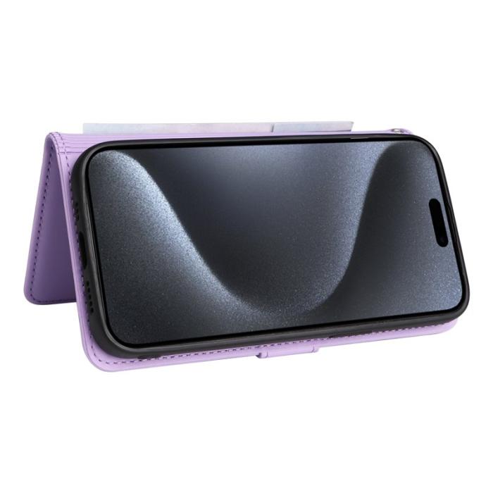 BETOPNICE - BETOPNICE iPhone 15 Pro Fodral - Detachable PU Leather - Lila