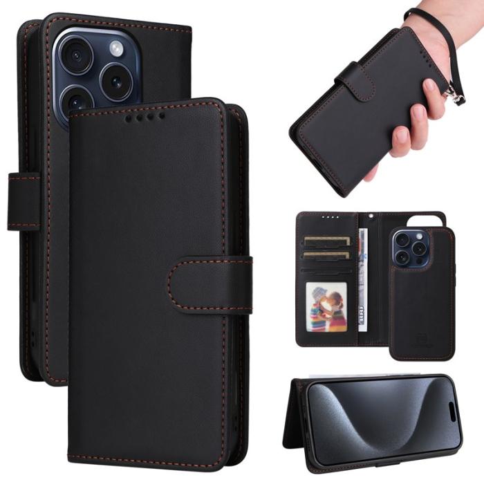 BETOPNICE - BETOPNICE iPhone 15 Pro Fodral Magnetiskt PU Läder - Svart