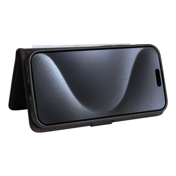 BETOPNICE - BETOPNICE iPhone 15 Pro Fodral Magnetiskt PU Läder - Svart