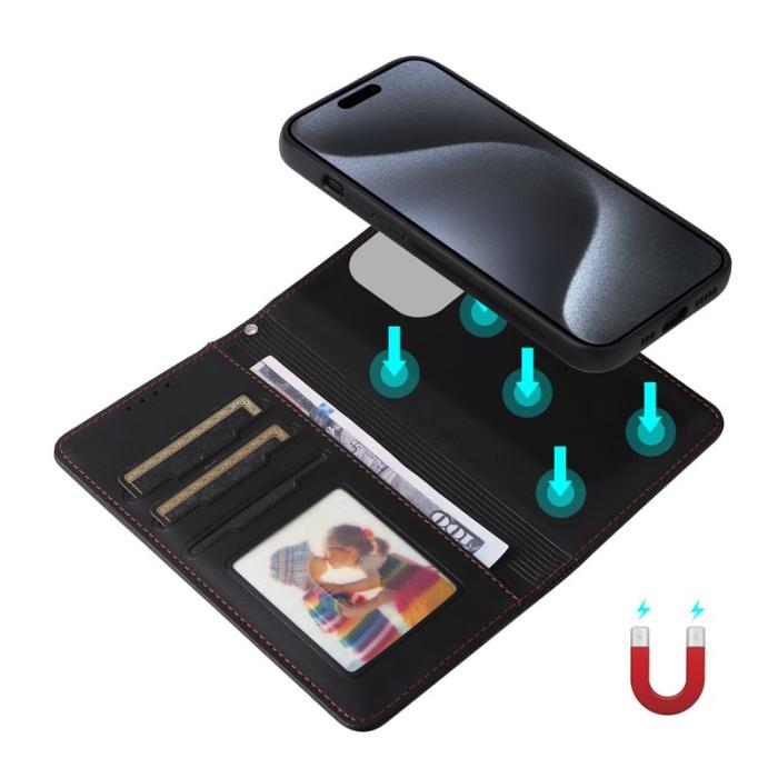 BETOPNICE - BETOPNICE iPhone 15 Pro Fodral Magnetiskt PU Läder - Svart