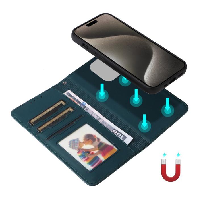 BETOPNICE - BETOPNICE iPhone 15 Pro Max Fodral Äkta läder - Blå