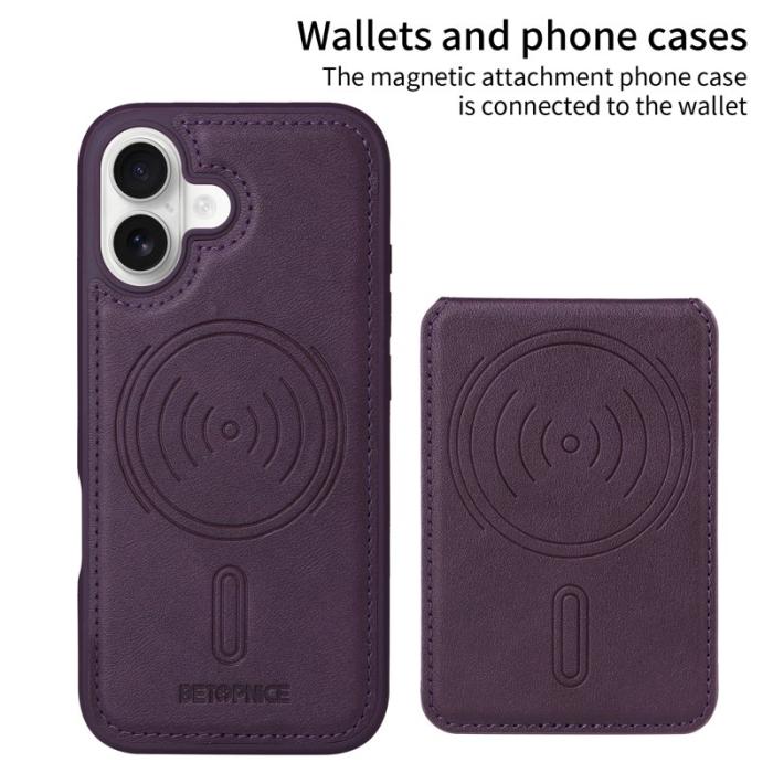 BETOPNICE - BETOPNICE iPhone 16 Fodral Äkta läder - Lila