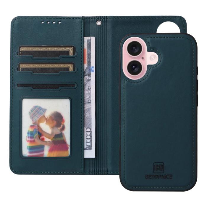 BETOPNICE - BETOPNICE iPhone 16 Fodral Magnetiskt Detachable PU Läder - Blå