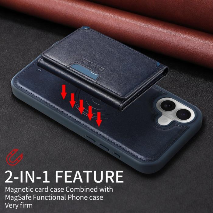 BETOPNICE - BETOPNICE iPhone 16 Plus Fodral Äkta läder - Blå