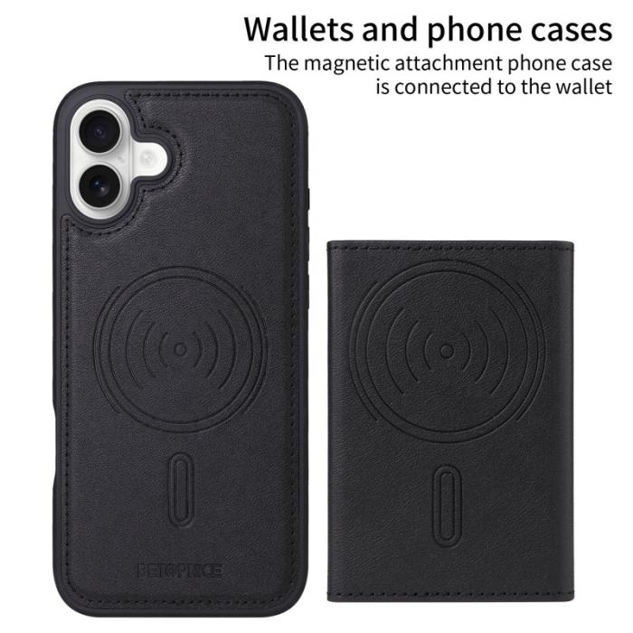 BETOPNICE - BETOPNICE iPhone 16 Plus Fodral Äkta läder - Svart