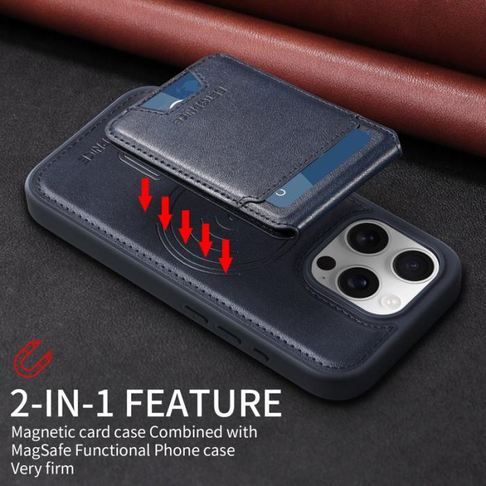 BETOPNICE - BETOPNICE iPhone 16 Pro Fodral Äkta läder - Blå