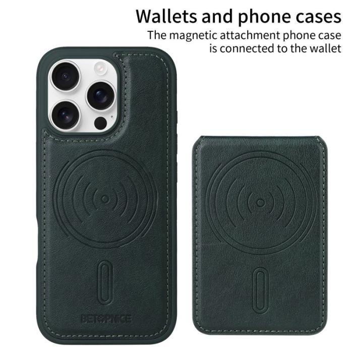 BETOPNICE - BETOPNICE iPhone 16 Pro Fodral Äkta läder - Grön